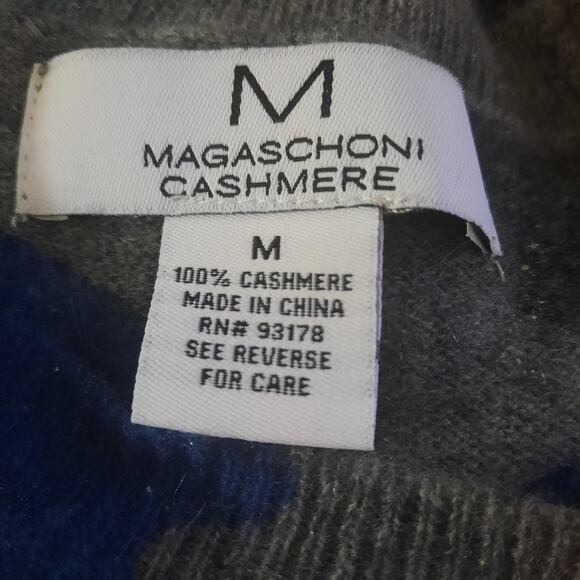 Magashoni Womens Camo Design Crewneck Long Sleeve Cashmere Sweater Size Medium - Picture 3 of 5